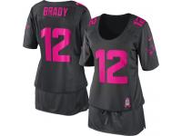 New England Patriots Tom Brady Women's Jersey - Dark Grey Breast Cancer Awareness Nike NFL #12 Game