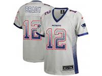 New England Patriots Tom Brady Women's Jersey - Grey Drift Fashion Nike NFL #12 Game