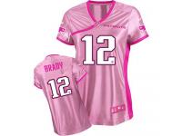 New England Patriots Tom Brady Women's Jersey - Pink Be Luv'd Nike NFL #12 Game