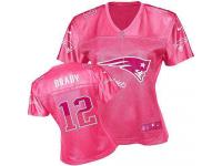 New England Patriots Tom Brady Women's Jersey - Pink Fem Fan Nike NFL #12 Game