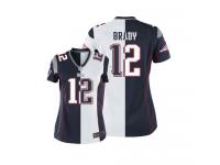 New England Patriots Tom Brady Women's Jersey - Team/Road Two Tone Nike NFL #12 Game