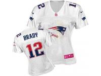 New England Patriots Tom Brady Women's Jersey - White Fem Fan Nike NFL #12 Game