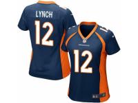 NFL Denver Broncos #12 Paxton Lynch Nike Women Alternate Navy Blue Jersey