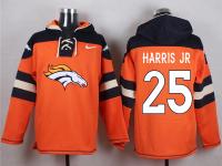 NFL Denver Broncos (CB) #25 Chris Harris Jr. Men Orange Pullover Hoodie