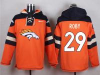 NFL Denver Broncos (CB) #29 Bradley Roby Men Orange Pullover Hoodie