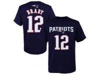 NFL Men's New England Patriots #12 Tom Brady Navy Blue T-Shirt