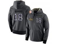 NFL Men's Nike Denver Broncos #18 Peyton Manning Stitched Black Anthracite Salute to Service Player Performance Hoodie