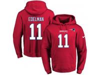 NFL Men's Nike New England Patriots #11 Julian Edelman Red Name & Number Pullover Hoodie