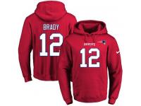 NFL Men's Nike New England Patriots #12 Tom Brady Red Name & Number Pullover Hoodie