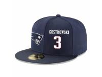 NFL New England Patriots #3 Stephen Gostkowski Snapback Adjustable Player Hat - Navy White