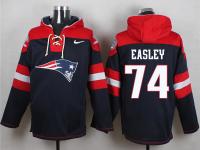 NFL New England Patriots #74 Dominique Easley Men Navy Blue Pullover Hoodie