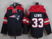 NFL New England Patriots (RB) #33 Dion Lewis Men Navy Blue Pullover Hoodie