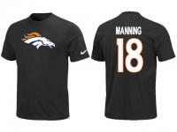 NFL Nike Denver Broncos #18 Peyton Manning Men T-Shirt Black