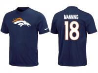 NFL Nike Denver Broncos #18 Peyton Manning Men T-Shirt Blue