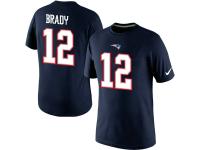 NFL Nike New England Patriots #12 Tom Brady Player Pride Name & Number Men T-Shirt Navy Blue