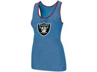 NFL Nike Okaland Raiders Ladies Big Logo Tri-Blend Racerback Stretch Women Tank Top Light Blue