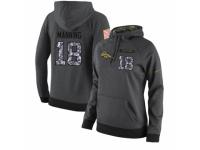 NFL Women's Nike Denver Broncos #18 Peyton Manning Stitched Black Anthracite Salute to Service Player Performance Hoodie