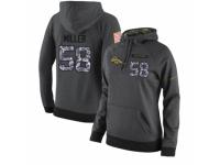 NFL Women's Nike Denver Broncos #58 Von Miller Stitched Black Anthracite Salute to Service Player Performance Hoodie