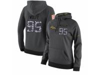 NFL Women's Nike Denver Broncos #95 Derek Wolfe Stitched Black Anthracite Salute to Service Player Performance Hoodie