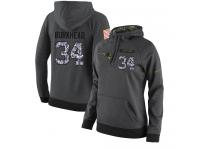 NFL Women's Nike New England Patriots #34 Rex Burkhead Stitched Black Anthracite Salute to Service