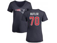 Nike Adam Butler Navy Blue Name & Number Logo Slim Fit Women's - NFL New England Patriots #70 T-Shirt