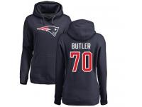 Nike Adam Butler Navy Blue Name & Number Logo Women's - NFL New England Patriots #70 Pullover Hoodie