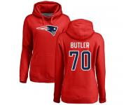 Nike Adam Butler Red Name & Number Logo Women's - NFL New England Patriots #70 Pullover Hoodie