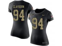 Nike Adrian Clayborn Black Camo Salute to Service Women's - NFL New England Patriots #94 T-Shirt