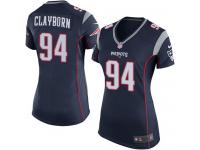 Nike Adrian Clayborn Game Navy Blue Home Women's Jersey - NFL New England Patriots #94