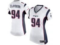 Nike Adrian Clayborn Game White Road Women's Jersey - NFL New England Patriots #94