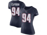 Nike Adrian Clayborn Navy Blue Rush Pride Name & Number Women's - NFL New England Patriots #94 T-Shirt