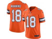 Nike Broncos #18 Peyton Manning Orange Youth Stitched NFL Limited Rush Jersey