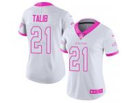 Nike Broncos #21 Aqib Talib White Pink Women Stitched NFL Limited Rush Fashion Jersey