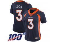 Nike Broncos #3 Drew Lock Navy Blue Alternate Women's Stitched NFL 100th Season Vapor Limited Jersey