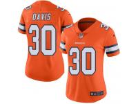 Nike Broncos #30 Terrell Davis Orange Women Stitched NFL Limited Rush Jersey