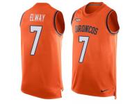 Nike Broncos #7 John Elway Orange Team Color Men Stitched NFL Tank Top