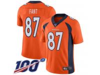 Nike Broncos #87 Noah Fant Orange Men's Stitched NFL 100th Season Vapor Limited Jersey