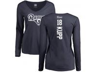 Nike Cooper Kupp Navy Blue Backer Slim Fit Women's - NFL Los Angeles Rams #18 Long Sleeve T-Shirt