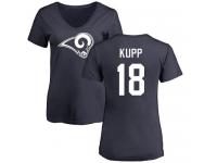 Nike Cooper Kupp Navy Blue Name & Number Logo Slim Fit Women's - NFL Los Angeles Rams #18 T-Shirt