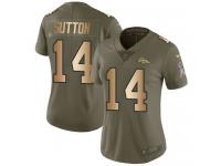 Nike Courtland Sutton Limited Olive Gold Women's Jersey - NFL Denver Broncos #14 2017 Salute to Service