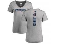 Nike Cyrus Jones Ash Backer V-Neck Women's - NFL New England Patriots #41 T-Shirt