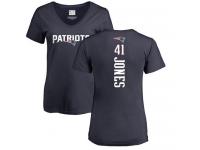 Nike Cyrus Jones Navy Blue Backer Women's - NFL New England Patriots #41 T-Shirt