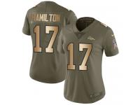 Nike DaeSean Hamilton Limited Olive Gold Women's Jersey - NFL Denver Broncos #17 2017 Salute to Service