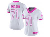 Nike Danny Shelton Limited White Pink Women's Jersey - NFL New England Patriots #71 Rush Fashion