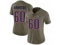 Nike David Andrews Limited Olive Women's Jersey - NFL New England Patriots #60 2017 Salute to Service