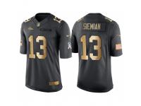 Nike Denver Broncos #13 Trevor Siemian Anthracite 2016 Christmas Gold Men's NFL Limited Salute to Service Jersey