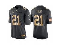 Nike Denver Broncos #21 Aqib Talib Anthracite 2016 Christmas Gold Men's NFL Limited Salute to Service Jersey