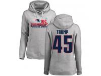 Nike Donald Trump Heather Gray 2017 AFC Champions Women's - NFL New England Patriots #45 Pullover Hoodie