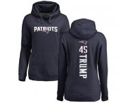 Nike Donald Trump Navy Blue Backer Women's - NFL New England Patriots #45 Pullover Hoodie