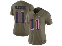 Nike Drew Bledsoe Limited Olive Women's Jersey - NFL New England Patriots #11 2017 Salute to Service